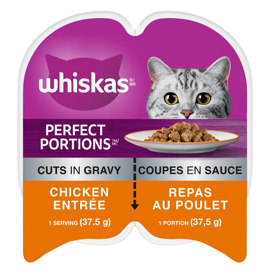 WHISKAS Perfect PORTIONS Kitten Wet Cat Food, Chicken Flavour, 75g whiskas