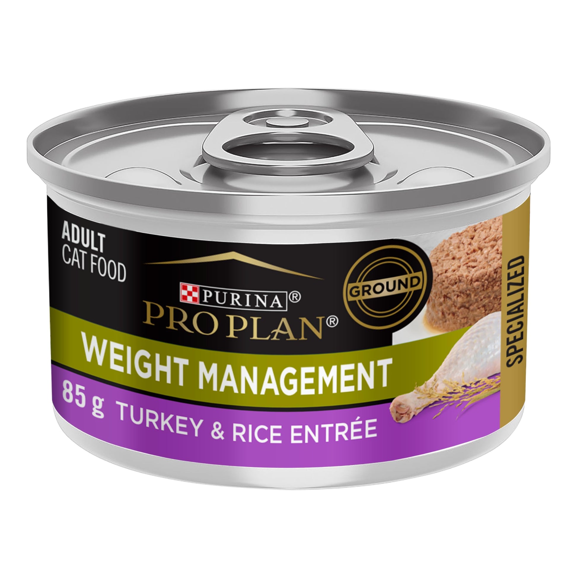 Purina Pro Plan Wet Cat Food, Focus, Adult Weight Management Turkey and Rice Entre, 3-Ounce Can, Pack of 24 Pro Plan