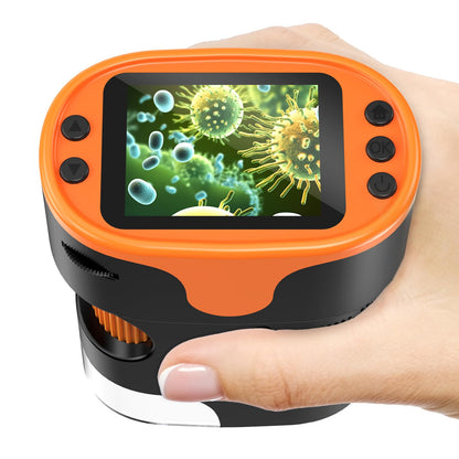 1000X Handheld Digital Microscope for Kids - 4K 2.0" Screen, Rechargeable Mini Labster Portable Pocket Scope, Includes Slides Kit - Science Gadget Edu Boy Girls Gift Ages 4-12
