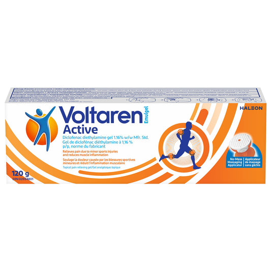 Voltaren Active Topical Pain Gel with No Mess Applicator, Inflammation Relief, 120g - Available at All In One Marketplace Canada