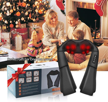 Neck Massager with Heat, Shiatsu Back Neck and Shoulder Massager, Electric Deep Tissue 4D Kneading Massage, Use at Home, Office, Car- Best Gifts for Women Men - Available at All In One Marketplace Canada