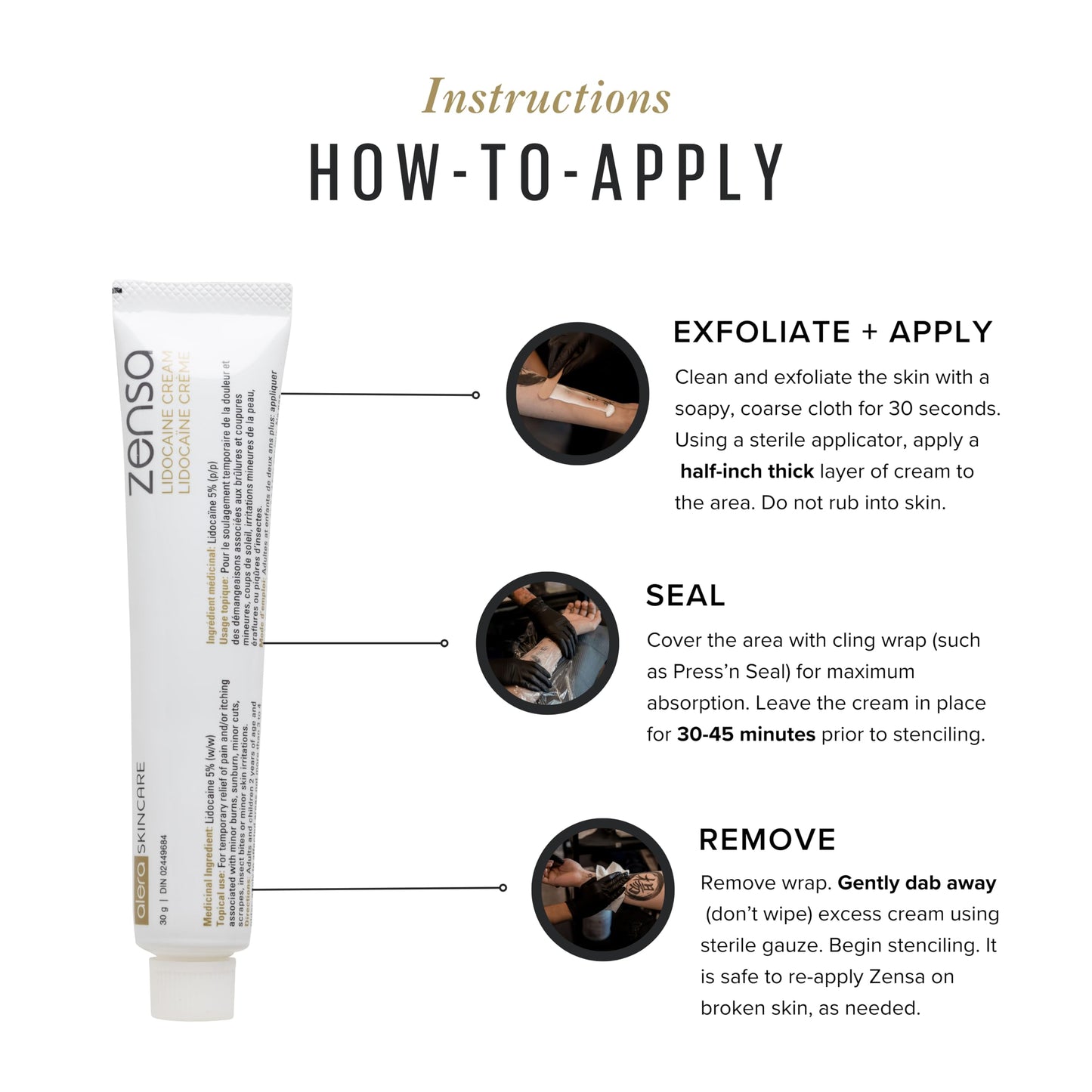 Zensa Tattoo Numbing Cream 5% Lidocaine, Safe on Broken Skin | Fast-Acting Pain Relief for Tattoos, Microneedling, Waxing, Injections | Vegan, Steroid-Free, Professional-Grade | Best Tattoo Numbing Cream 1 Oz (DIN 02449684) - Available at All In One Marketplace Canada