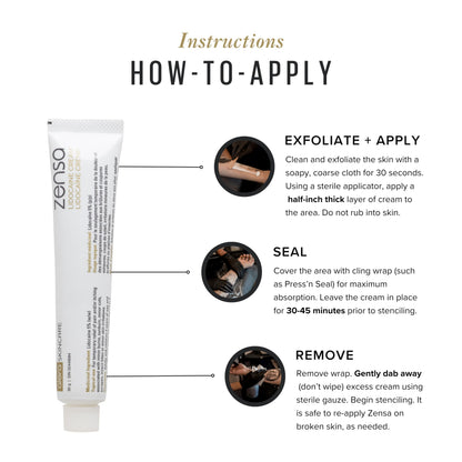 Zensa Tattoo Numbing Cream 5% Lidocaine, Safe on Broken Skin | Fast-Acting Pain Relief for Tattoos, Microneedling, Waxing, Injections | Vegan, Steroid-Free, Professional-Grade | Best Tattoo Numbing Cream 1 Oz (DIN 02449684) - Available at All In One Marketplace Canada