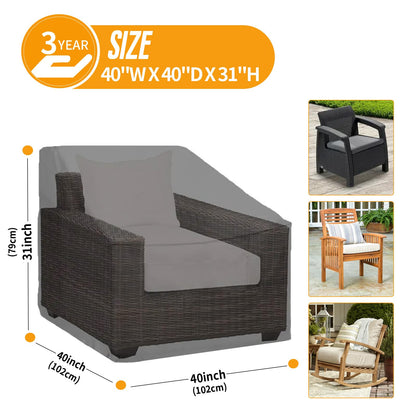 Kipiea 500D Patio Chair Covers Waterproof Winter - 2 Pack Lawn Outdoor Furniture Chair Covers with Anti UV and No Tears, No Fading (40"W x 40"D x 31"H) 🍁 All In One Marketplace Canada