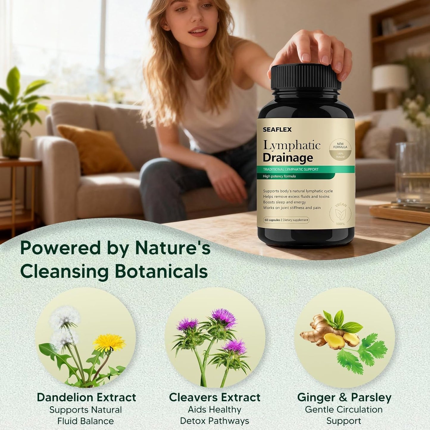 Lymphatic Drainage Capsules 60 Capsules – Lymphatic Drainage & Supports Cellulite Reduction - Available at All In One Marketplace Canada