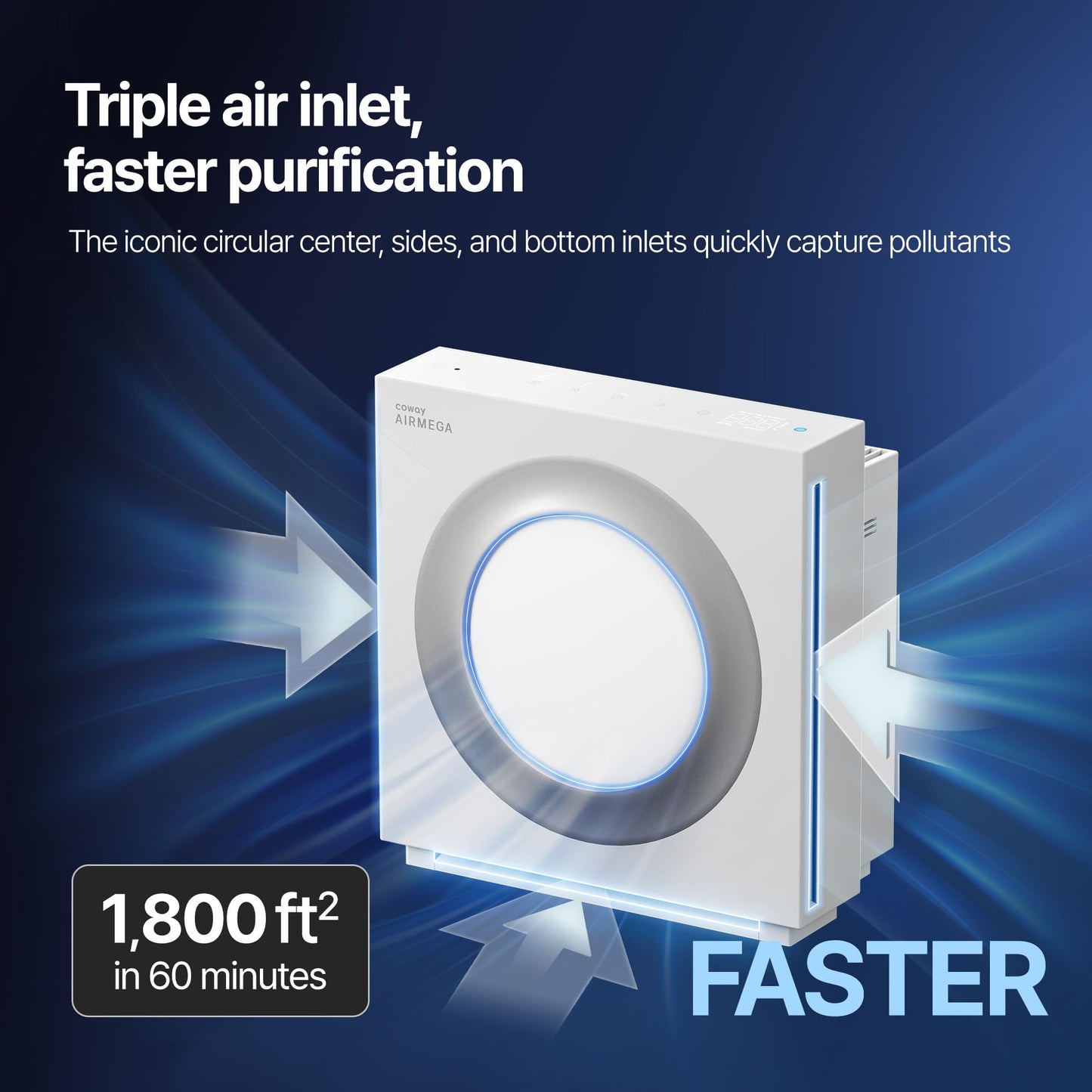 COWAY Airmega Mighty2 Air Purifier, Next Gen of AP-1512HH, for Large Room & Home Cleans up to 1,800 ft², IEST certified HEPA and Active Carbon for Allergies, Smoke, Dust, Pets & Mold, AP-1512N(W) 🍁 All In One Marketplace Canada