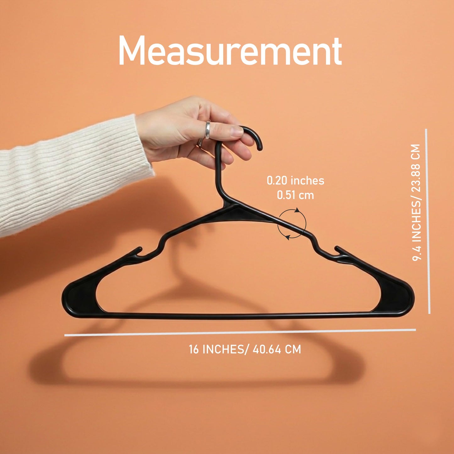Utopia Home Plastic Hangers, 50 Pack, Clothes Hangers with Shoulder Grooves, Durable Space Saving Coat Hanger for Shirts, Pants, Skirts, Jackets, Blouses, Dresses and Everyday Wardrobe Use (Black)