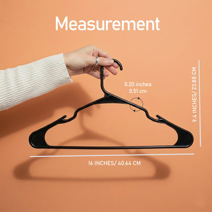 Utopia Home Plastic Hangers, 50 Pack, Clothes Hangers with Shoulder Grooves, Durable Space Saving Coat Hanger for Shirts, Pants, Skirts, Jackets, Blouses, Dresses and Everyday Wardrobe Use (Black)