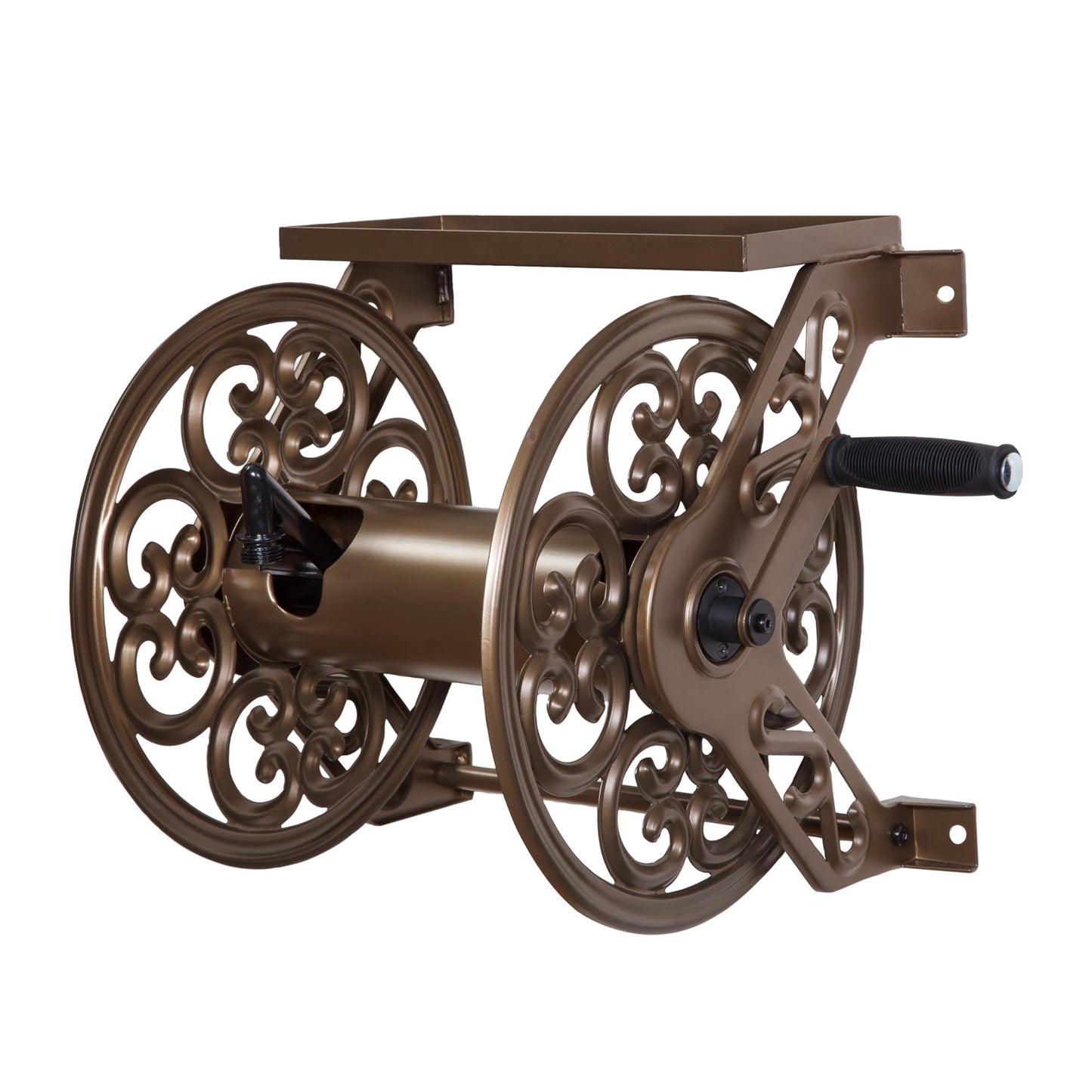 Liberty Garden No.708 Wall Mount Steel Decorative Hose Reel, Bronze Liberty Garden