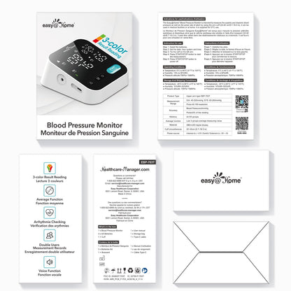 Bluetooth Blood Pressure Machine for Home Use – Easy@Home Smart BP Monitor with Free MyHeartPal App, Voice Function & LED Screen, Supports Apple & Android Devices, EBP-703T - Available at All In One Marketplace Canada
