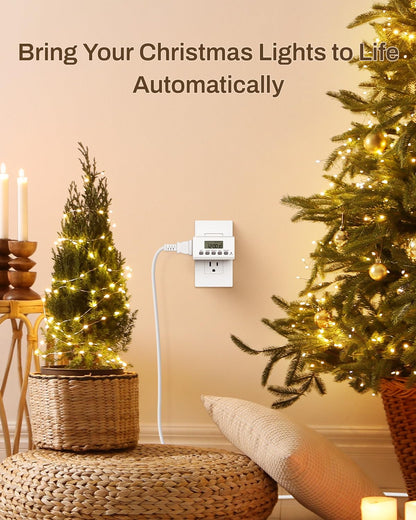 BN-LINK Indoor 24H Programmable Digital Timer Outlet, Slim 1 Outlet, 2 Pack 🍁 All In One Marketplace Canada