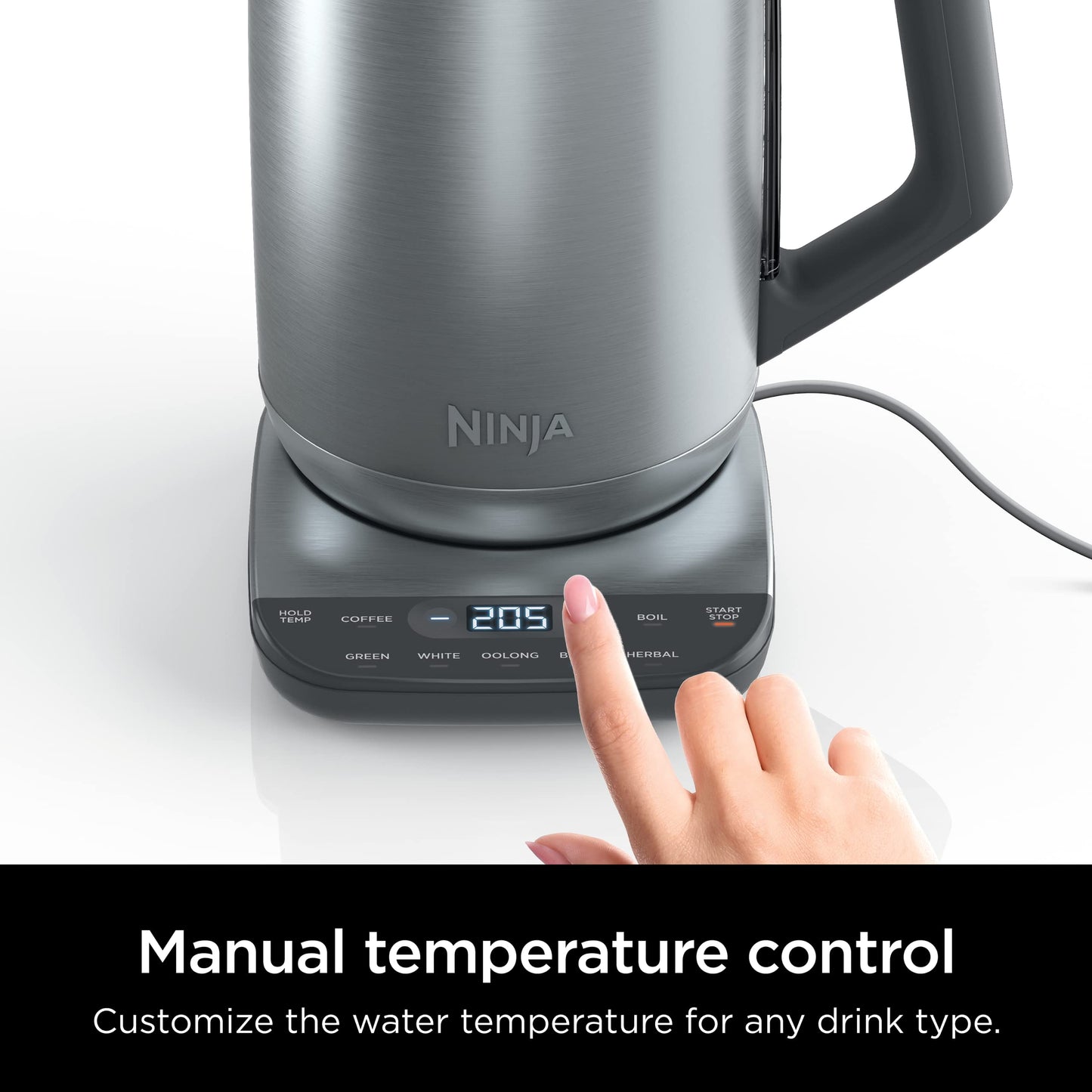 Ninja KT200C Precision Temperature Electric Kettle, 1500 watts, BPA Free, Stainless, 7-Cup Capacity, Hold Temp Setting - Available at All In One Marketplace Canada