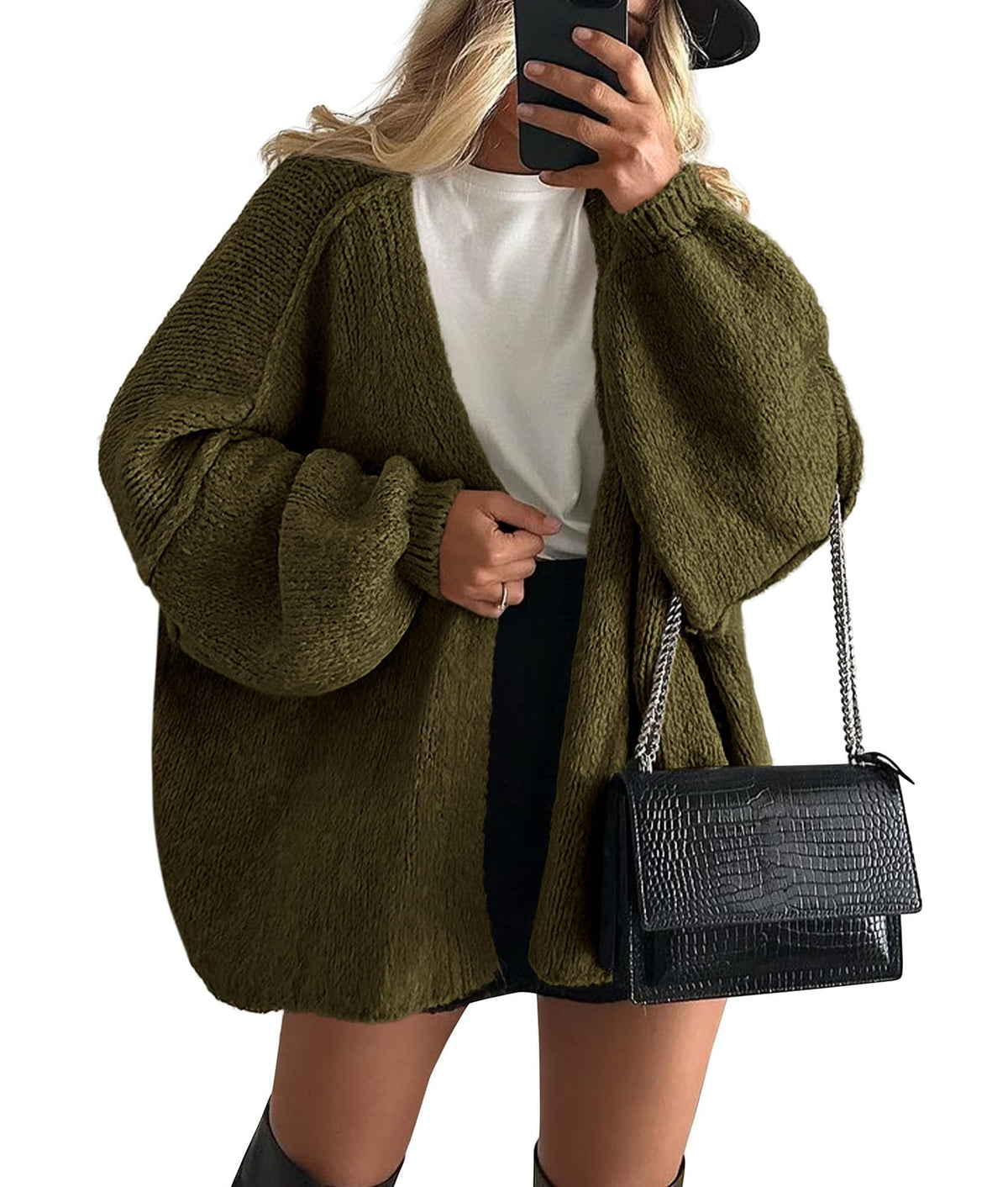 PRETTYGARDEN Womens Open Front Oversized Cardigan Sweaters Army Green 🍁 All In One Marketplace Canada