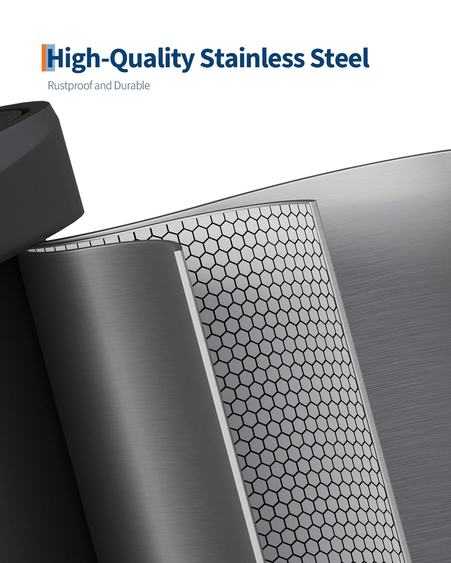 Garvee 21 Gallon / 80 Liter Stainless Steel Trash Can with Lid, Large Garbage Can for Kitchen, Rustproof Step-on Kitchen Metal Trash Bin with Liner Rim, Rear Handle, Soft Close Plastic Lid, Silver Garvee