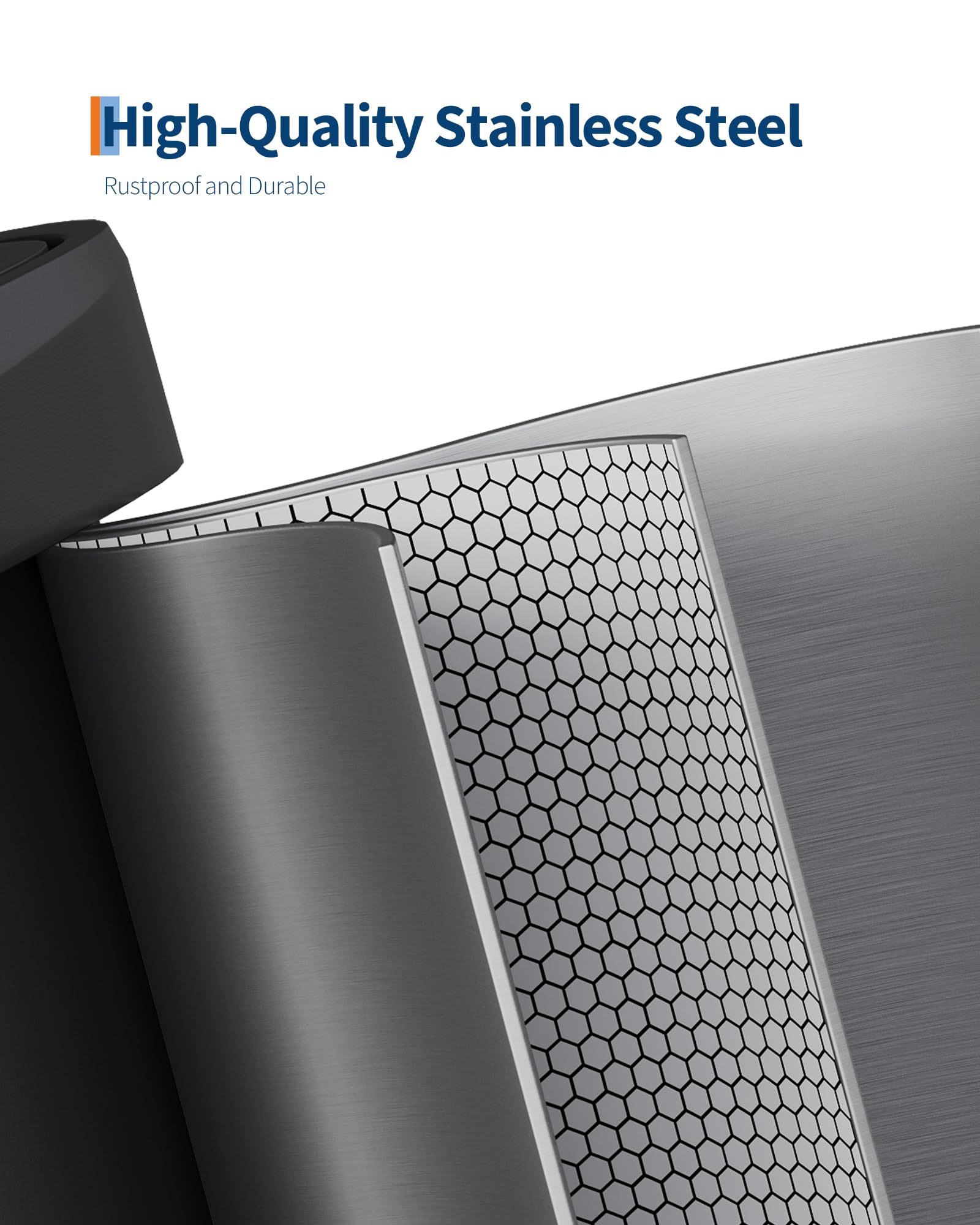 Garvee 21 Gallon / 80 Liter Stainless Steel Trash Can with Lid, Large Garbage Can for Kitchen, Rustproof Step-on Kitchen Metal Trash Bin with Liner Rim, Rear Handle, Soft Close Plastic Lid, Silver Garvee