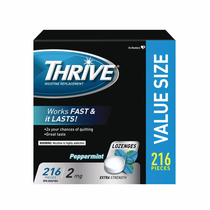 Thrive Nicotine Replacement Lozenges, 2mg Extra Strength, Peppermint, 216 Count 🍁 All In One Marketplace Canada