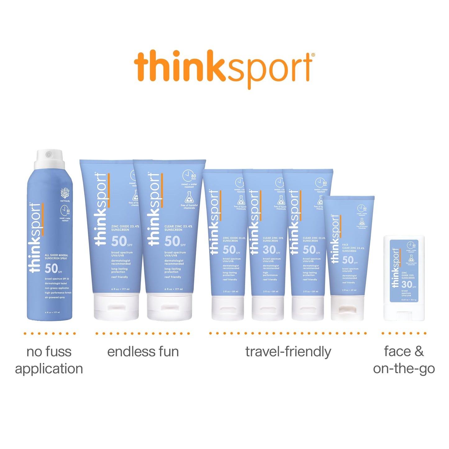 Thinksport SPF 50+ Mineral Sunscreen Lotion, 3oz , White THINK