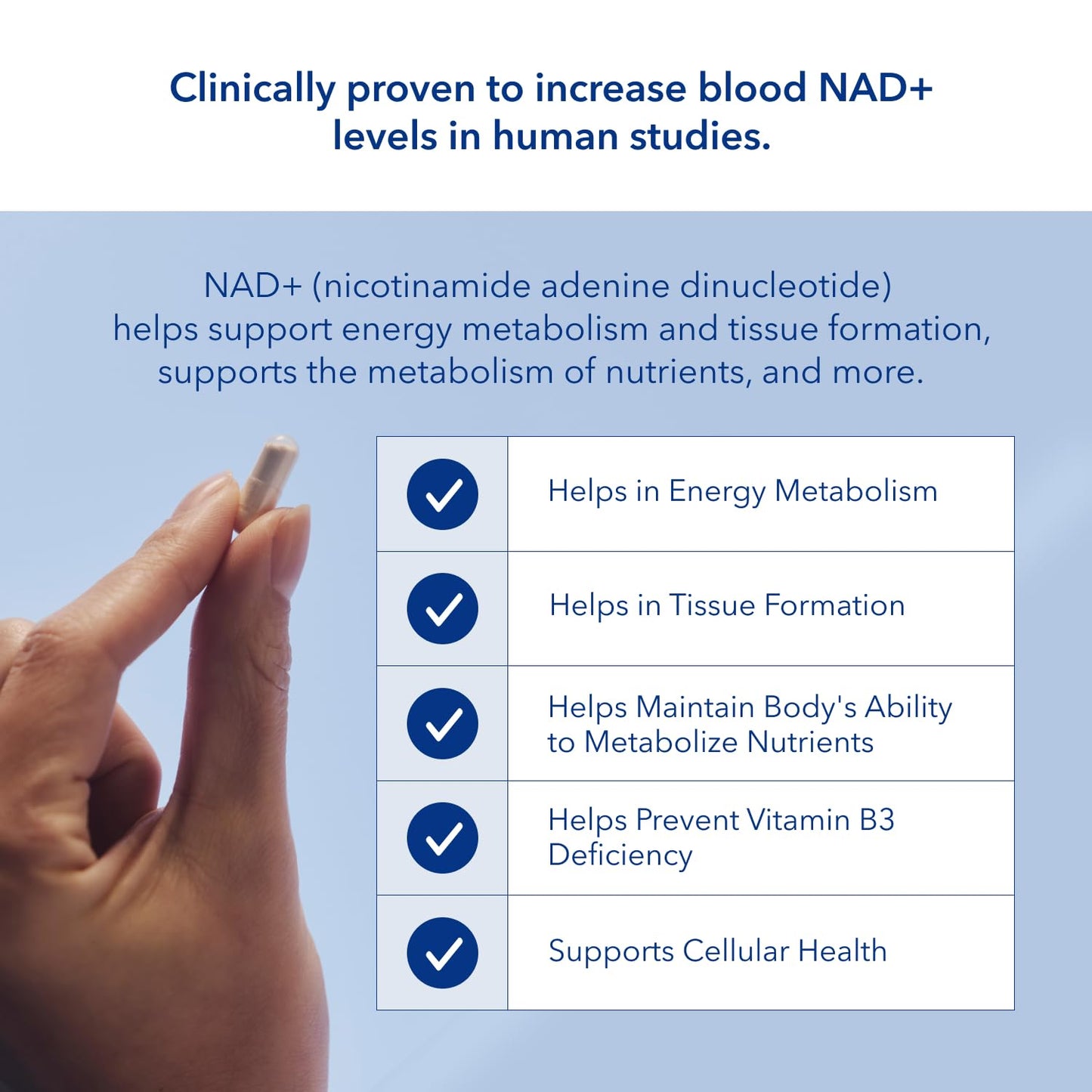 NAD Supplement 120 Capsules, 60 Servings, 300mg Per Serving, Clinically Proven to Increase NAD+, Patented Nicotinamide Riboside Vitamin B3, Cellular Health & Energy Metabolism, Health Canada Licenced - Available at All In One Marketplace Canada