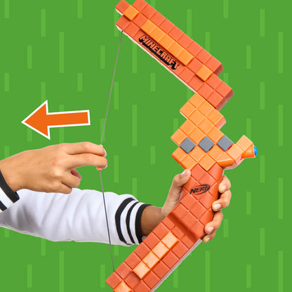 Nerf Minecraft Bow Dart Blaster, Pull-Back String Priming, 8 Nerf N1 Darts Compatible Only with Nerf N1 Dart Blasters, Ages 8+ Nerf