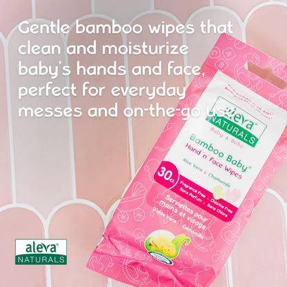 Aleva Naturals Bamboo Baby Hand and Face Wipes - Natural and Organic Ingredients, Cleans and Moisturizes, Extra Strong, and Ultra Soft - Economy Pack- 30ct X 6= 180 Count, Unbleached 🍁 All In One Marketplace Canada