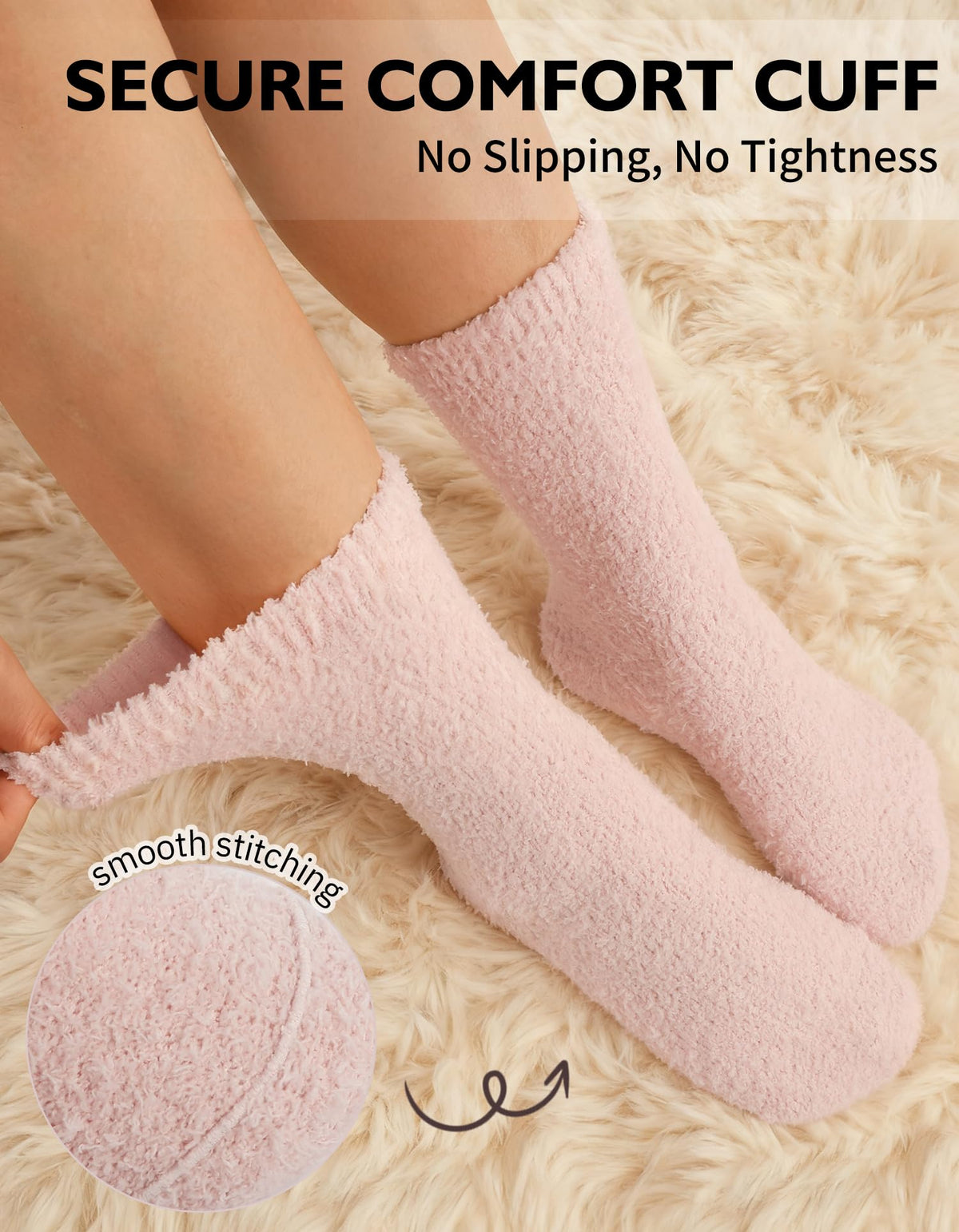 CLOSEMATE Womens Fuzzy Calf Socks, Cozy Cloud Socks Gift Box Set, 3 Pairs 🍁 All In One Marketplace Canada