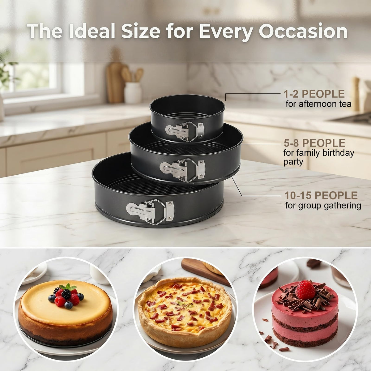 3Pcs Springform Pan Set (4” 7” 9”), Non-Stick Cheesecake Pan 🍁 All In One Marketplace Canada