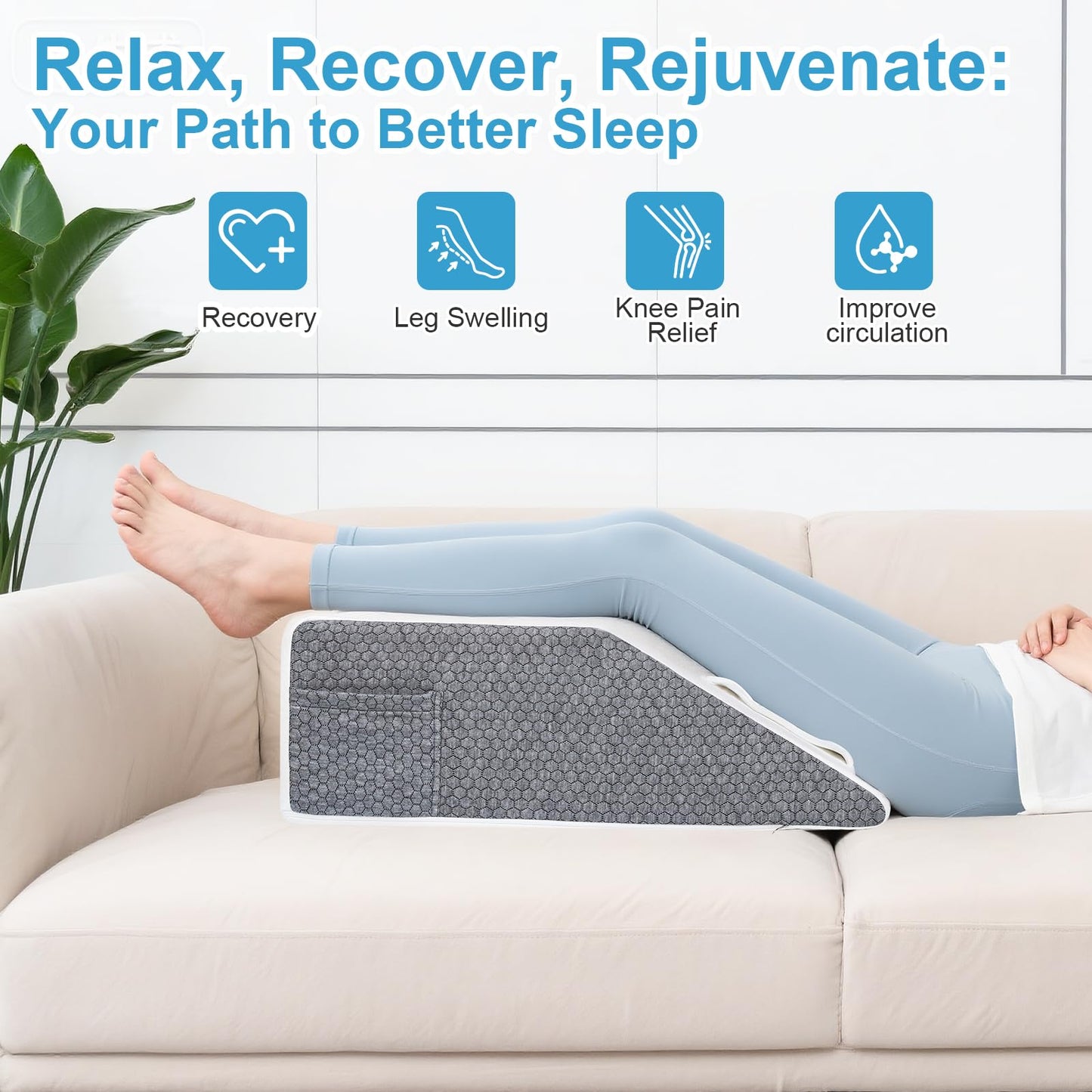 Ceecysaa Leg Elevation Pillow for Bed,20cm Height High-Density Foam Pillow 🍁 All In One Marketplace Canada Ceecysaa