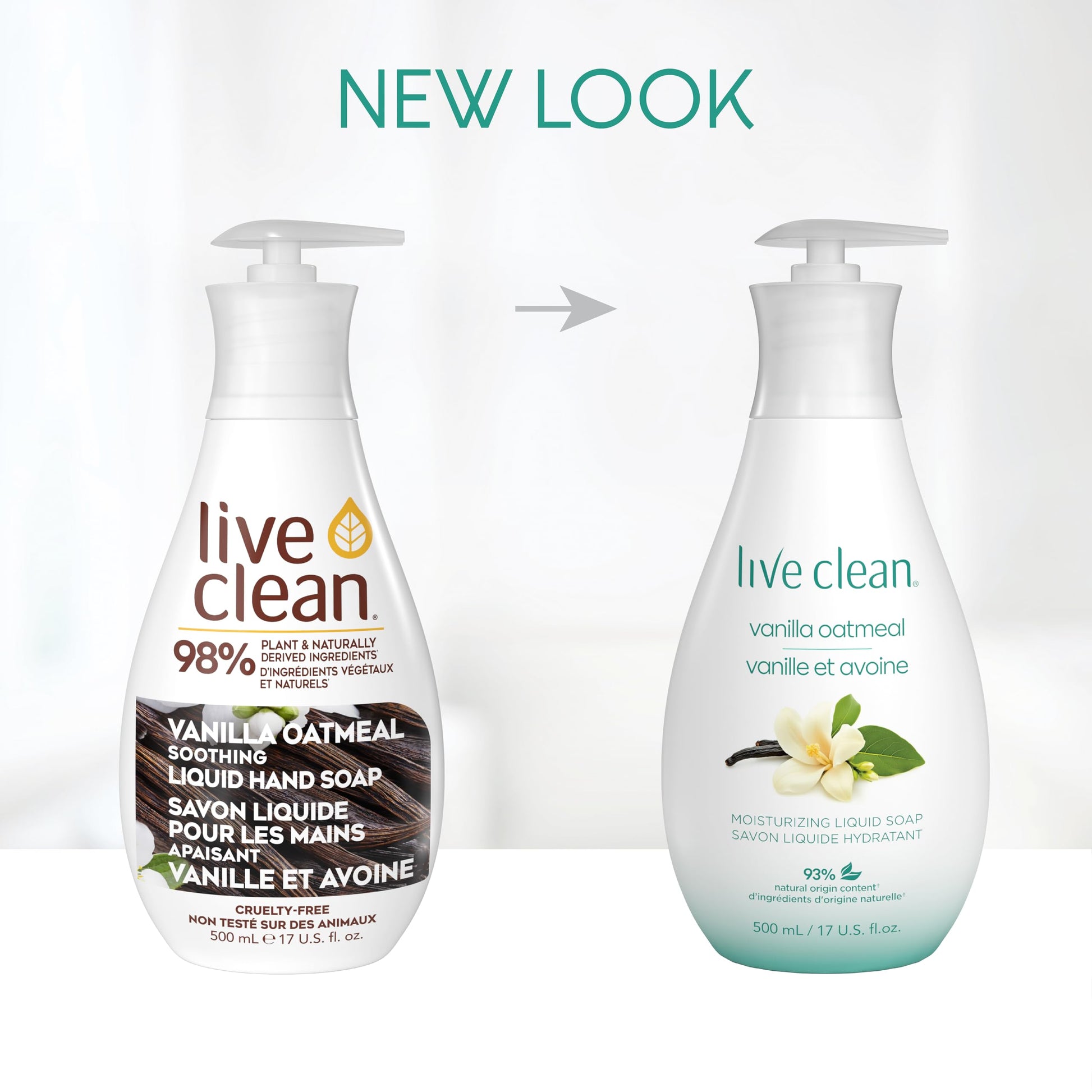 Live Clean Liquid Hand Soap, Soothing Vanilla Oatmeal, 500 mL, 4 Count (Packaging may vary) - Available at All In One Marketplace Canada