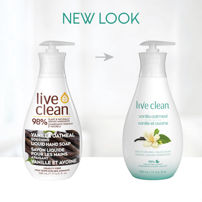Live Clean Liquid Hand Soap, Soothing Vanilla Oatmeal, 500 mL, 4 Count (Packaging may vary) - Available at All In One Marketplace Canada