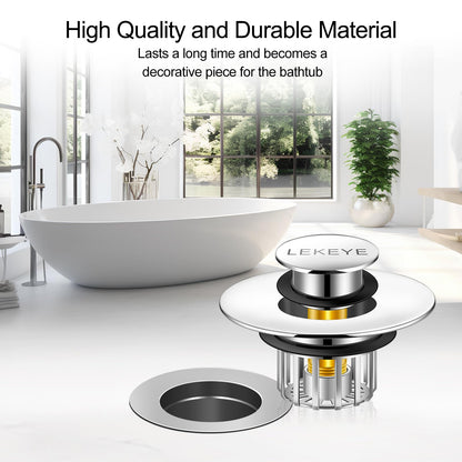 LEKEYE Tub Stopper | Shower Drain Hair Catcher | Pop-up Drain Stopper with Strainer | Bathroom Bathtub Plug | Drain Protector for 1-1/2 to 1-3/4" Bath Drain Hole - Available at All In One Marketplace Canada