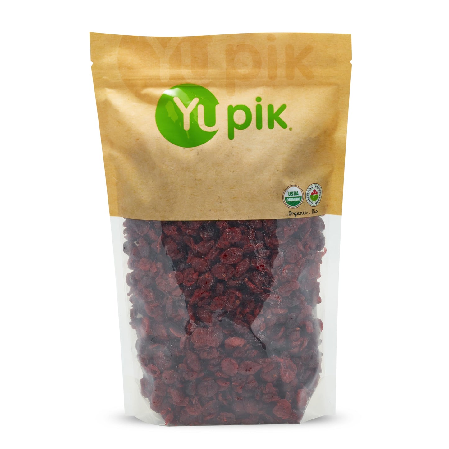 Yupik Organic Cranberries, 1 kg, Non-GMO, Gluten-Free, Kosher, Vegan, Sweetened Dried Fruits, Fruity & Tart, Plump & Chewy, Source of Fiber, Healthy Snacks, Ideal for Baking & Topping Yupik