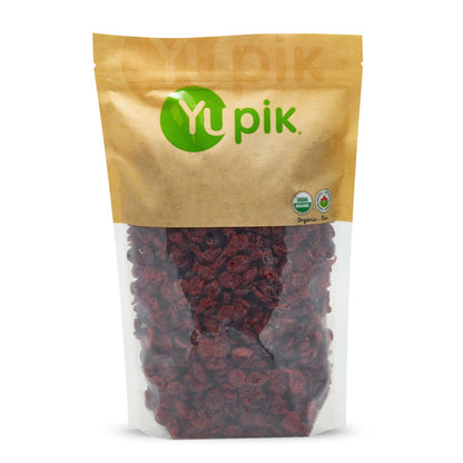 Yupik Organic Cranberries, 1 kg, Non-GMO, Gluten-Free, Kosher, Vegan, Sweetened Dried Fruits, Fruity & Tart, Plump & Chewy, Source of Fiber, Healthy Snacks, Ideal for Baking & Topping Yupik