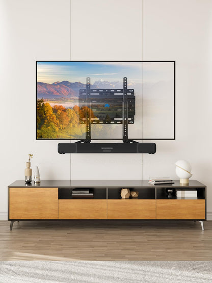 Mounting Dream Sound Bar Mount Bracket for Mounting Above or Under TV, Fits Most Sound Bars Up to 15 Lbs, with Detachable Long Extension Plates MD5420