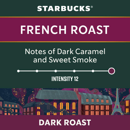 Starbucks French Roast for Nespresso Vertuo – Dark Roast Coffee Capsules with Caramel & Smoke Notes, 4 Boxes (400g)