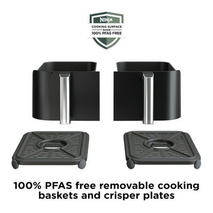 Ninja Foodi 10 QT 6-in-1 DualZone Smart XL Air Fryer, 2 Independent 5QT Baskets, Smart Cook Thermometer, Match Cook, Smart Finish, Air Fry, Roast, Bake, Dehydrate, Reheat, Grey, DZ550 - Available at All In One Marketplace Canada