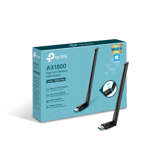 TP-Link AX1800 WiFi 6 High Gain Wireless USB Adapter for PC (Archer TX35U Plus) - Ultra-Fast Speed OFDMA & MU-MIMO Supported, 2.4GHz/5GHz High-Gain Dual Band Antennas, Pre-Loaded Internal Driver, WPA3 🍁 All In One Marketplace Canada