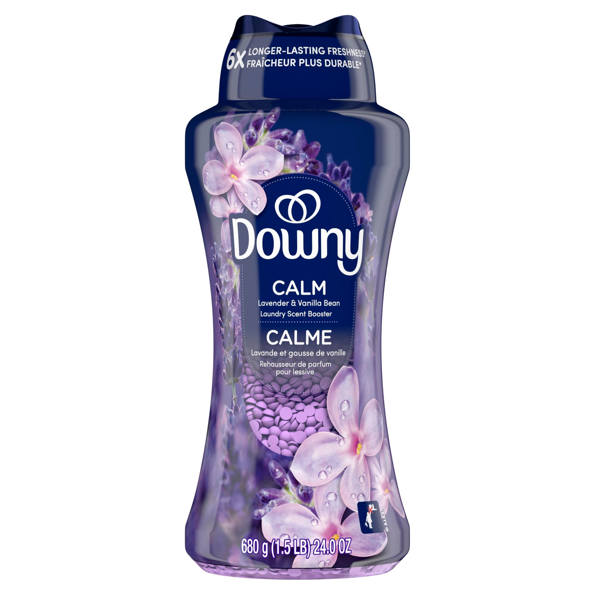 Downy Infusions In-Wash Laundry Scent Booster Beads, CALM, Soothing Lavender and Vanilla Bean, 680 g