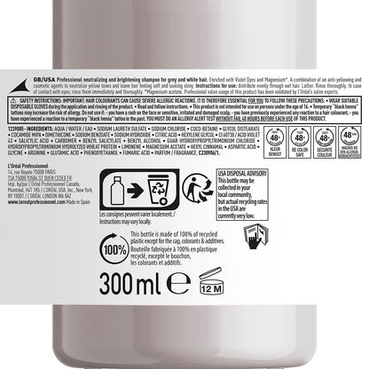 L'Oréal Professionnel Silver Purple Shampoo for Blonde Hair, 500 mL