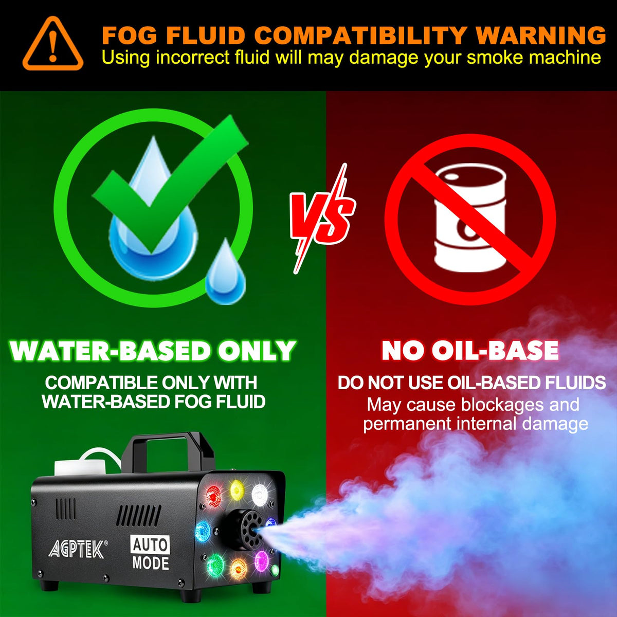 AGPtEK Fog Machine, 500W Smoke Machine with Remote Control, LED Light 🍁 All In One Marketplace Canada