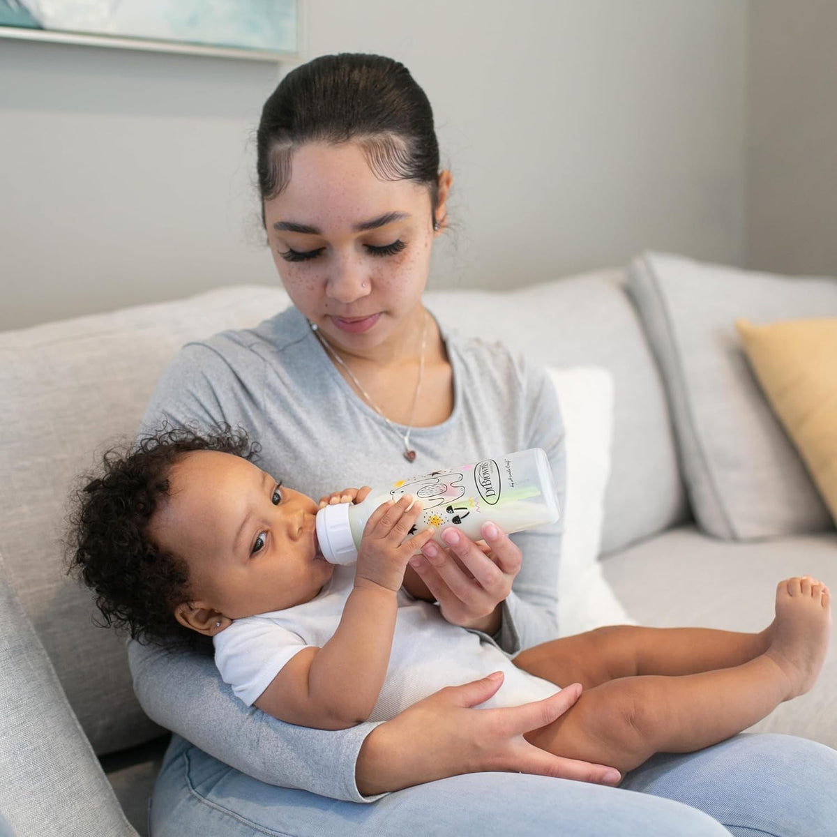 Dr. Brown’s Natural Flow® Anti-Colic Options+™ Narrow Baby Bottle, 8 oz/250 ml, Bear and Owl, 2 pack