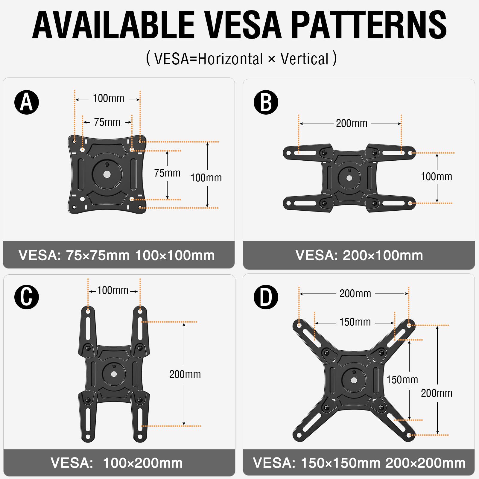 ELIVED Full Motion TV Monitor Wall Mount for Most 14-42 Inch LED LCD Flat Screen TVs & Monitors, Swivel Tilt Extension Rotation TV Mount Bracket Max VESA 200x200mm, up to 44 lbs