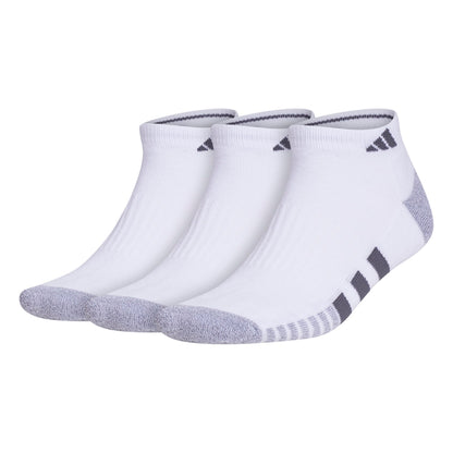 adidas Men's Cushioned 3-Pack Low-Cut Socks, White/Grey/Black, Large - Available at All In One Marketplace Canada