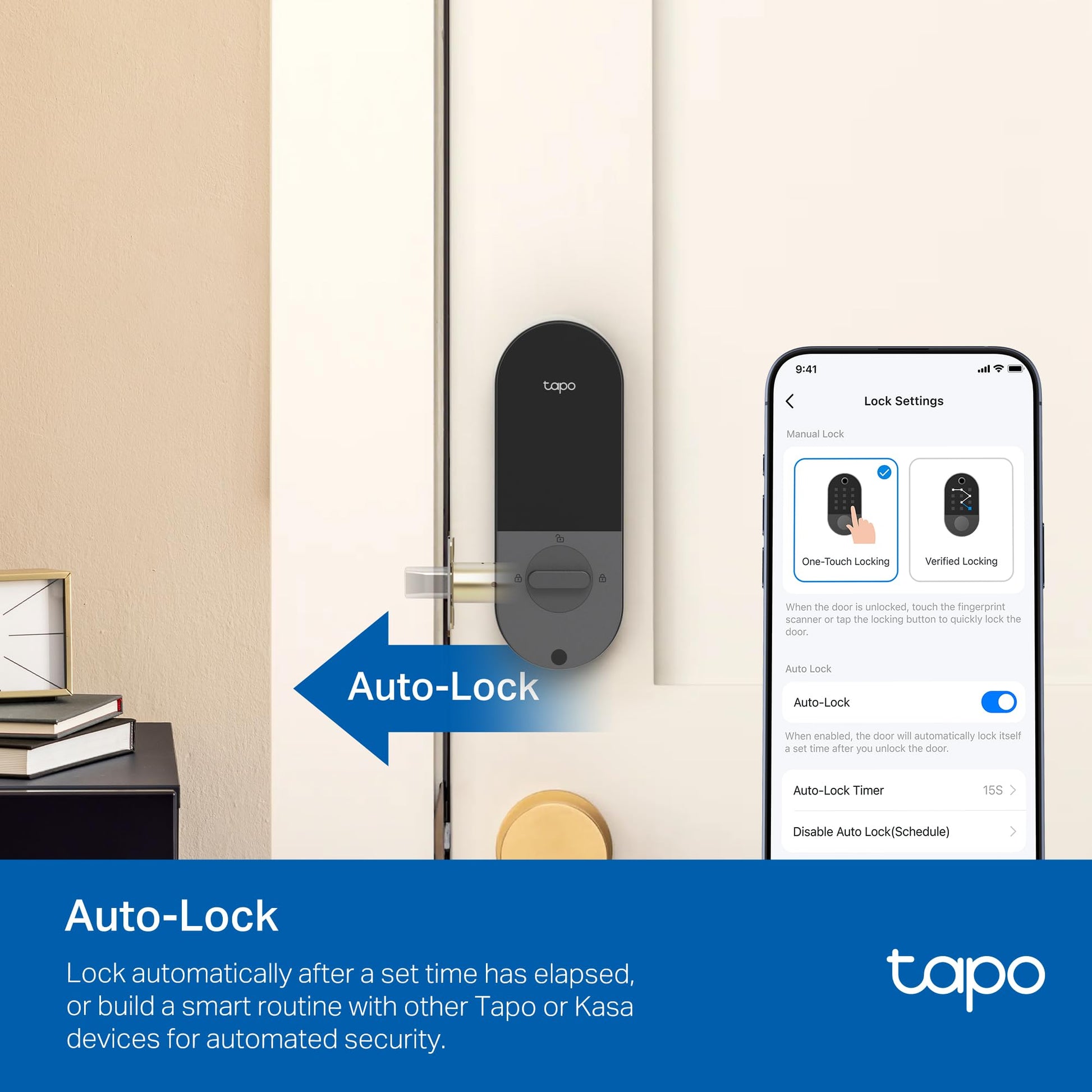 Tapo Smart Door Lock, Deadbolt | Keyless Entry, Fingerprint Recognition, Touchscreen Keypad & in-App Monitoring with Scheduled Access | 1-Year Rechargeable Battery | BHMA Grade 2 | Tapo DL110 - Available at All In One Marketplace Canada