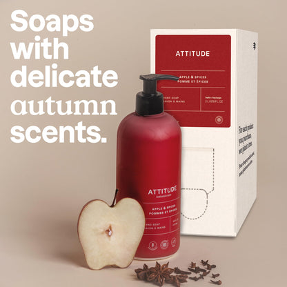 ATTITUDE Liquid Hand Soap Refill, EWG Verified, Made in Canada, Plant and Mineral-Based, Vegan Personal Care Products, Apple & Spices Scent, 2 L 🍁 All In One Marketplace Canada