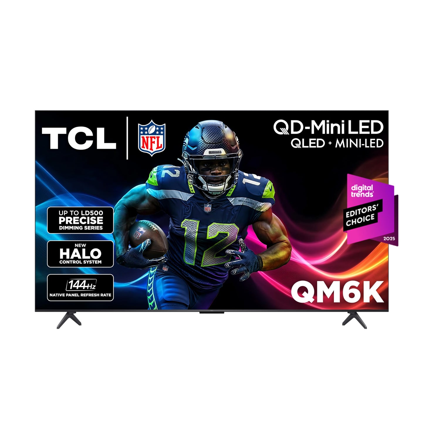 TCL 55-Inch QM6K Series QLED 4K Smart QD-Mini LED TV with Google TV (2025 Model) New Halo Control System, LD500 Precise Dimming Series, High Contrast HVA Panel, 144Hz Native Panel Refresh Rate TCL