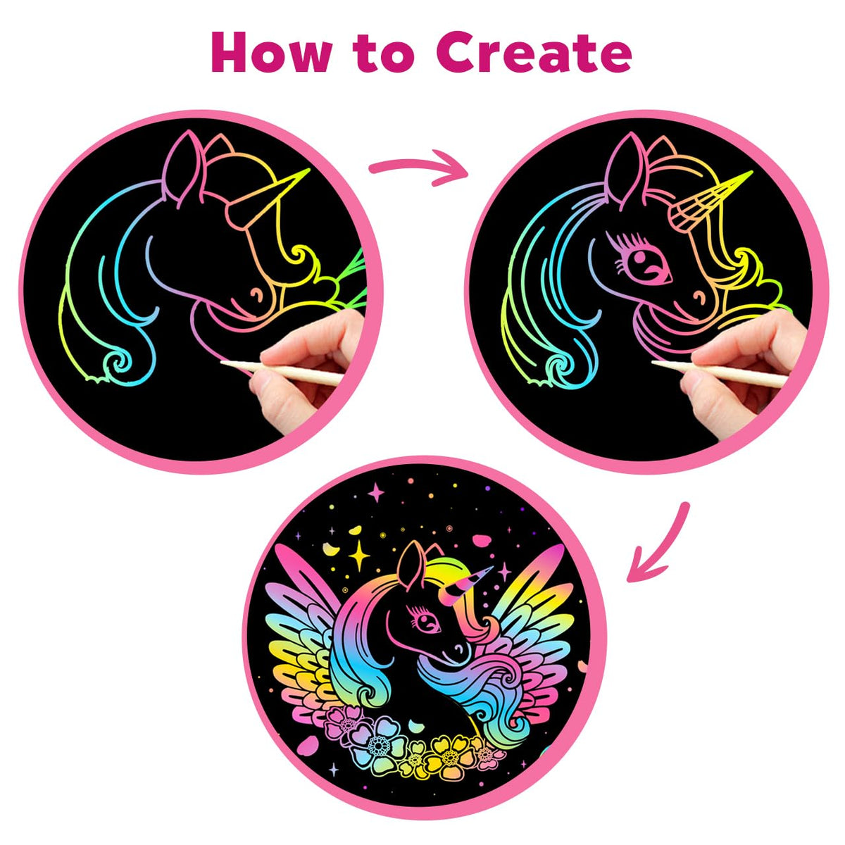 ZMLM 100PCS Rainbow Scratch Paper Art Gifts, Arts and Crafts for Kids Toys 🍁 All In One Marketplace Canada
