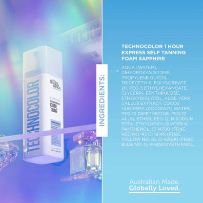 BONDI SANDS TECHNOCOLOR 1 HOUR EXPRESS SELF TANNING FOAM SAPPHIRE 200mL (CANADA) - Available at All In One Marketplace Canada
