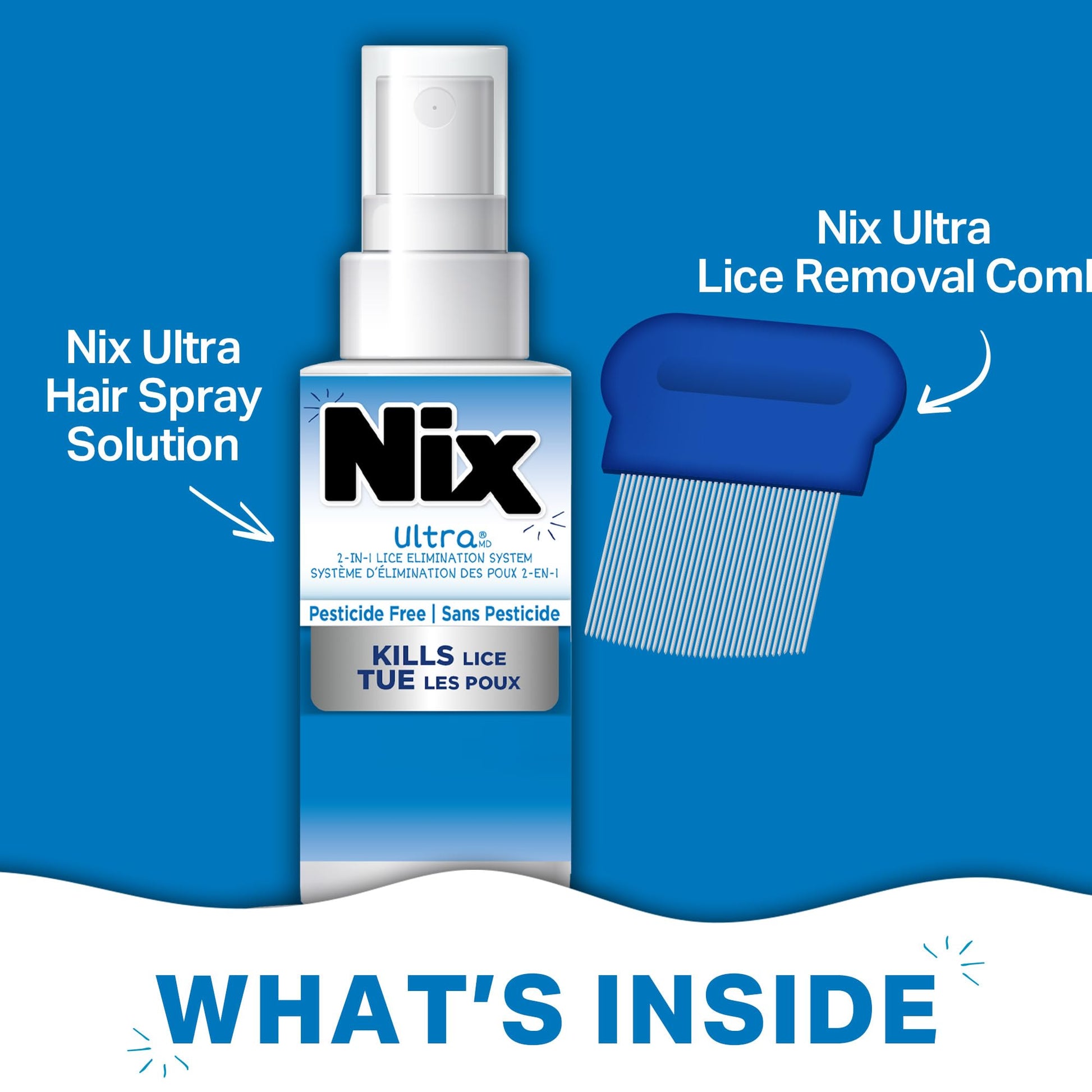 Nix Ultra, Kills Lice, Pesticide Free (With Lice Comb) - 1pk (59mL) - Effective Head Lice Treatment - Available at All In One Marketplace Canada