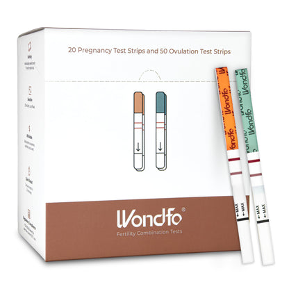 Wondfo 50 Ovulation and 20 Pregnancy Test Strips Kit - Highly Sensitive and Fast at Home Self-Checking Fertility Predictor Kit, Pack of 70 - Available at All In One Marketplace Canada