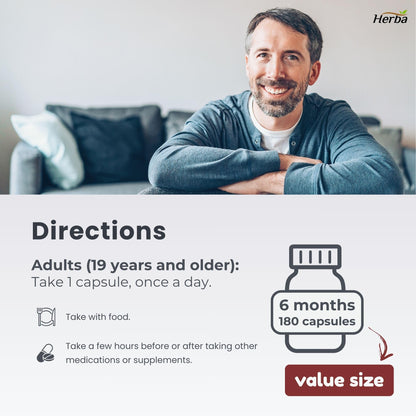 Herba Zinc Picolinate 25mg with Copper and Selenium - 180 Capsules | 3 in 1 Mineral Supplement | Selenium Zinc Copper Supplement | 6 Months Supply | Immune Support | Made in Canada - Available at All In One Marketplace Canada